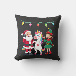 Dabbing Santa Elf Unicorn Christmas Kids Boys Men Cushion