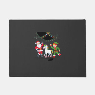 Dabbing Santa Elf Unicorn Christmas Kids Boys Men Doormat