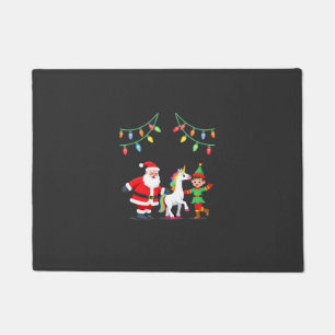Dabbing Santa Elf Unicorn Christmas Kids Boys Men Doormat
