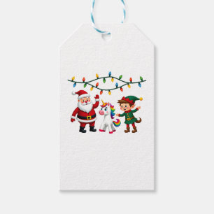 Dabbing Santa Elf Unicorn Christmas Kids Boys Men  Gift Tags