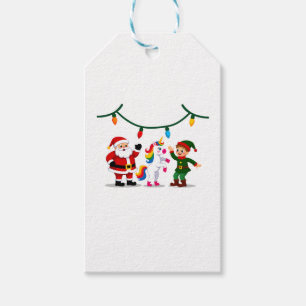 Dabbing Santa Elf Unicorn Christmas Kids Boys Men  Gift Tags