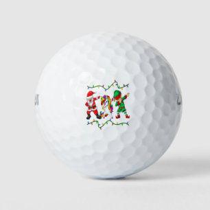 Dabbing Santa Elf Unicorn Christmas Kids Boys Men Golf Balls