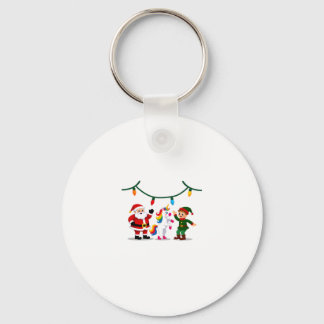 Dabbing Santa Elf Unicorn Christmas Kids Boys Men  Key Ring