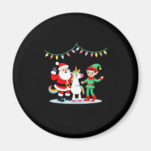 Dabbing Santa Elf Unicorn Christmas Kids Boys Men Magnet
