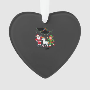 Dabbing Santa Elf Unicorn Christmas Kids Boys Men Ornament