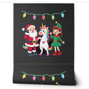 Dabbing Santa Elf Unicorn Christmas Kids Boys Men Wallpaper