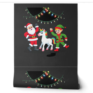 Dabbing Santa Elf Unicorn Christmas Kids Boys Men Wallpaper