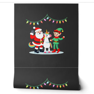 Dabbing Santa Elf Unicorn Christmas Kids Boys Men Wallpaper