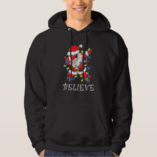 Dabbing Santa Facemask Sunglasses Garland Believe  Hoodie