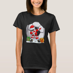 Dabbing Santa For Boys Girls Christmas Soccer Ball T-Shirt