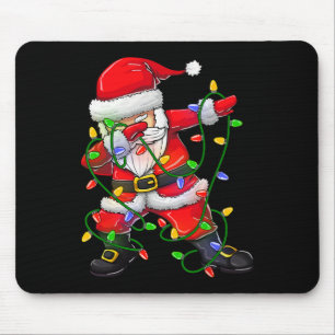 Dabbing Santa For Boys Girls Christmas Tree Lights Mouse Mat