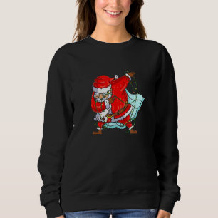 Dabbing Santa For Boys Girls Christmas Tree Lights Sweatshirt