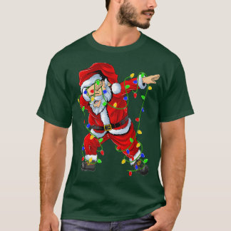 Dabbing Santa  for Boys Girls Kids Christmas Light T-Shirt
