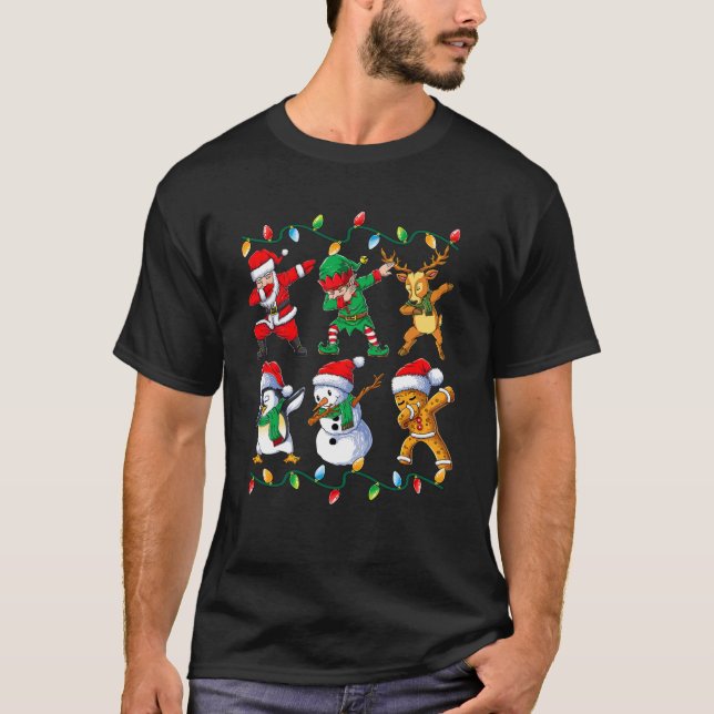 Dabbing Santa Friends Xmas Gifts Kids Girls Boys C T-Shirt (Front)