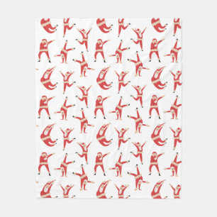 Dabbing Santa Fun Christmas Pattern Fleece Blanket