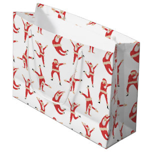 Dabbing Santa Fun Christmas Pattern Large Gift Bag