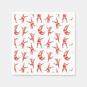 Dabbing Santa Fun Christmas Pattern Napkin