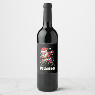 Dabbing Santa Funny Personalised Christmas Gift Wine Label