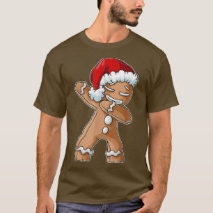 Dabbing Santa Gingerbread Man Christmas Funny Xmas T-Shirt