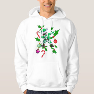 Dabbing Santa- Green & White Christmas Design  Hoodie