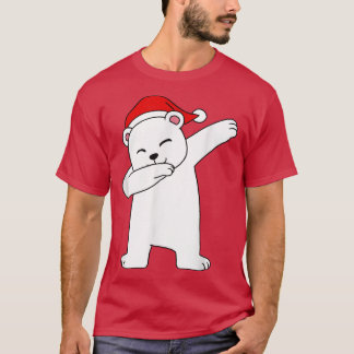 Dabbing Santa Hat Dabbing Icebear Polarbear Graphi T-Shirt