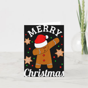 Dabbing Santa Hat Gingerbread Man Xmas For Girls T Card