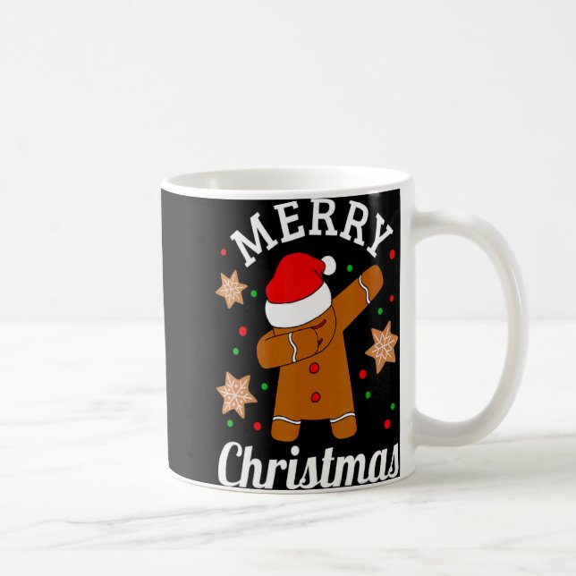 Dabbing Santa Hat Gingerbread Man Xmas For Girls T Coffee Mug (Right)