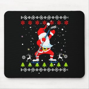Dabbing Santa Hockey Ugly Christmas Sweater Xmas  Mouse Mat