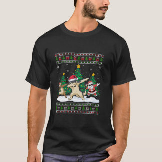 Dabbing Santa Reindeer Alaskan Klee Kai Dog Tree L T-Shirt