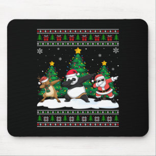 Dabbing Santa Reindeer Panda Tree Lights Ugly Xmas Mouse Mat