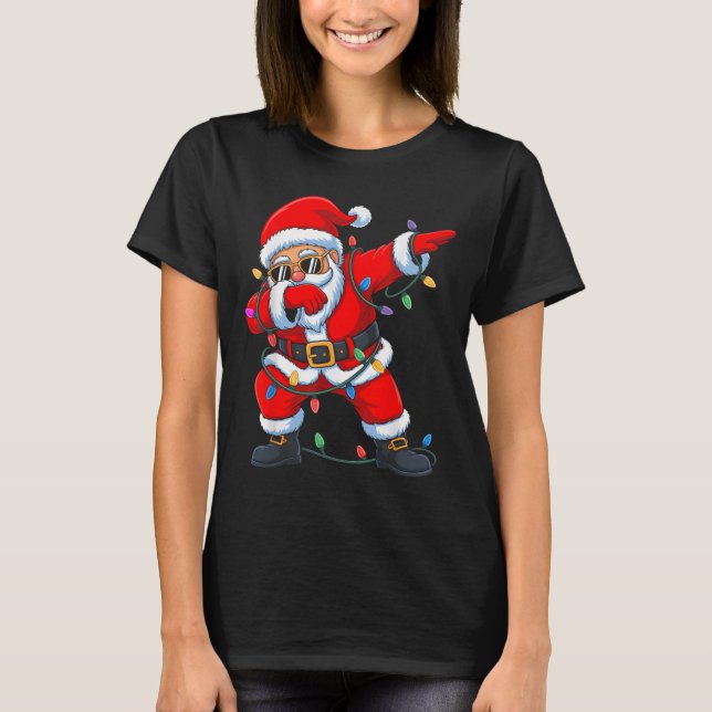 Dabbing Santa Shirt For Boys Men Kids Funny Christ (Front)