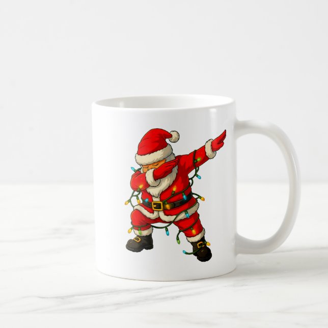 Dabbing Santa Shirt Xmas Lights Girls Boys Kids Ch Coffee Mug (Right)