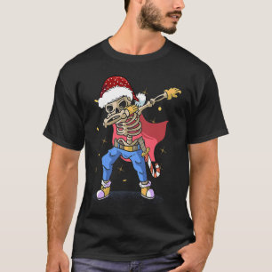 Dabbing Santa Skeleton christmas  for men boy Chri T-Shirt