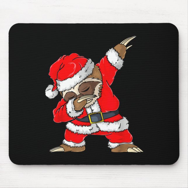 Dabbing Santa Sloth Merry Slothmas Christmas Kids  Mouse Mat (Front)
