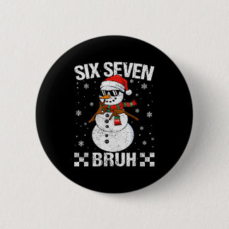 Dabbing Santa Snowman 6 7 Meme Christmas Six Seven 6 Cm Round Badge