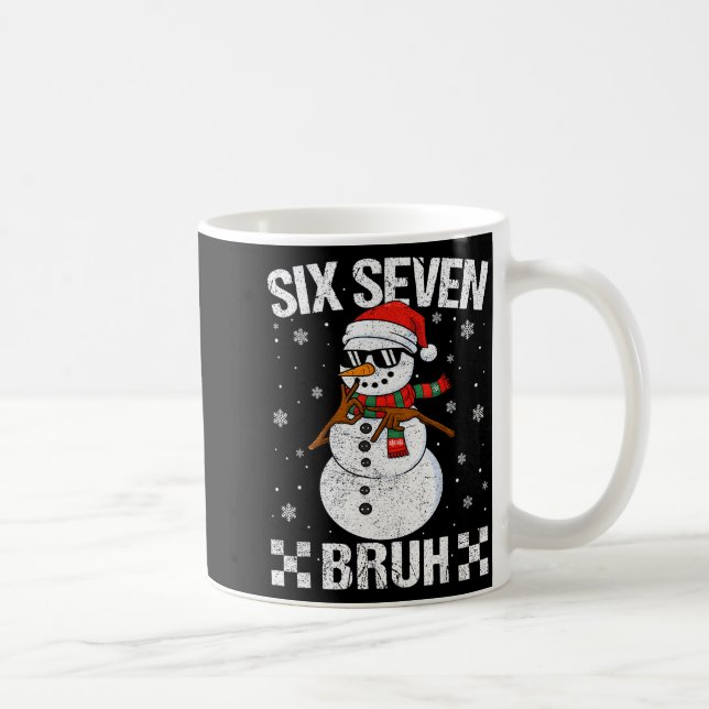 Dabbing Santa Snowman 6 7 Meme Christmas Six Seven Coffee Mug (Right)