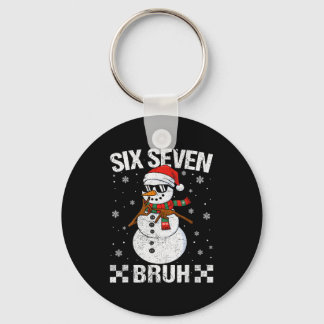 Dabbing Santa Snowman 6 7 Meme Christmas Six Seven Key Ring
