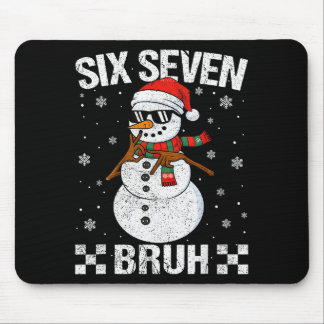 Dabbing Santa Snowman 6 7 Meme Christmas Six Seven Mouse Mat