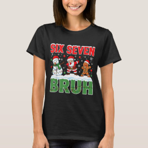 Dabbing Santa Snowman 6 7 Meme Christmas Six Seven T-Shirt