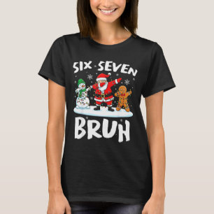 Dabbing Santa Snowman 6 7 Meme Christmas Six Seven T-Shirt