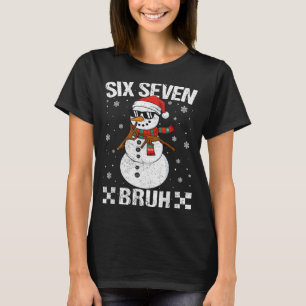 Dabbing Santa Snowman 6 7 Meme Christmas Six Seven T-Shirt