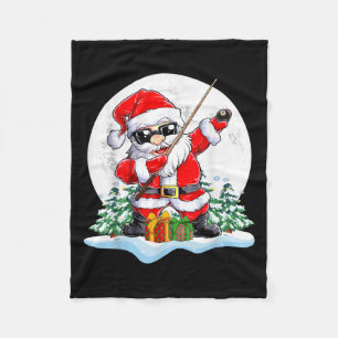 Dabbing Santa Sungles Playing Billiard Christmas P Fleece Blanket