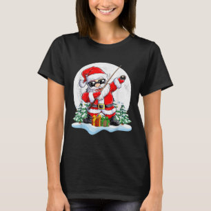 Dabbing Santa Sungles Playing Billiard Christmas P T-Shirt