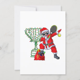 dabbing santa tennis christmas xmas gift men invitation
