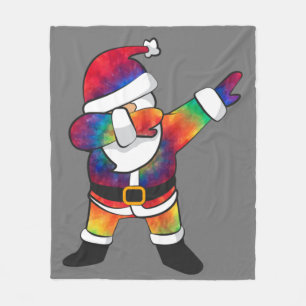 DABBING SANTA Tie Dye Fleece Blanket