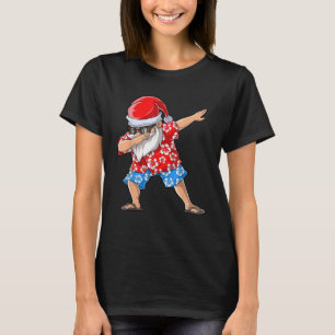 Dabbing Santa Tropical Island Christmas Hawaiian X T-Shirt