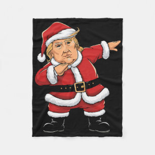 Dabbing Santa Trump Xmas Lights Girls Boys Kids Ch Fleece Blanket