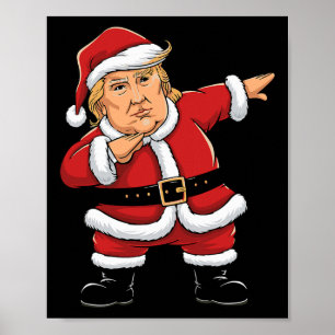 Dabbing Santa Trump Xmas Lights Girls Boys Kids Ch Poster