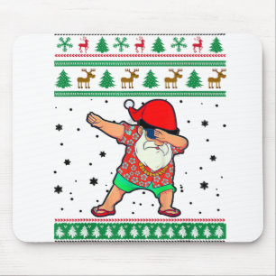 Dabbing Santa, Ugly Christmas Summer Tropical Hawa Mouse Mat