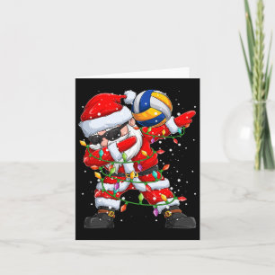 Dabbing Santa Volleyball Christmas Lights Pyjamas  Card